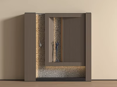 Modern Entryway Cabinet And Side Cabinet With Wooden Structure And Decorative Details 3d model