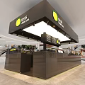 GANCHA TEA Bubble Tea Shop Interior With Modern Counter And Menu Board