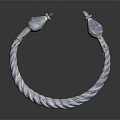 Silver Bracelet with Twisted Rope Pattern and Decorative Cone Ends Metallic Shiny Finish Jewelry Accessory