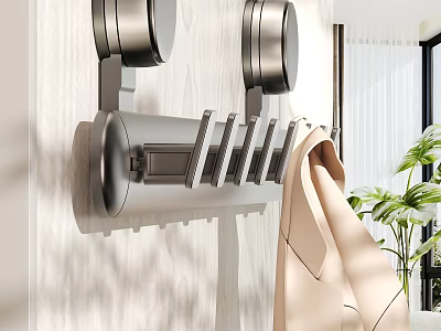 Modern Bathroom Accessories Wall Mounted Metal Hook Rack for Hanging Towels and Clothes 3d model