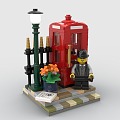 LEGO toy blocks public telephone booth public telephone booth london telephone booth 3d model