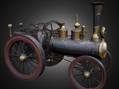 Vehicle Motor Vehicle Automobile Steam Automobile Industrial Equipment Factory Motor Products Equipment Car Parts Chimney Car Industrial Revolution 3d model