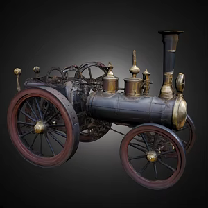 Vehicle Motor Vehicle Automobile Steam Automobile Industrial Equipment Factory Motor Products Equipment Car Parts Chimney Car Industrial Revolution 3d model