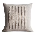 Modern Decorative Throw Pillows in Neutral Tones with Woven Texture and Geometric Patterns 3d model