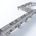 Modern Scenic Landscape Bridge With Curved Structure Gray Material And Railings