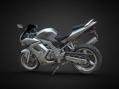 Sleek Modern Sport Motorcycle Design With Silver Body And Black Seat 3d model