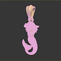 Golden Mermaid Shaped Jewelry Pendant with Intricate Tail and Detailed Head Design