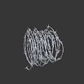 Roll of Coiled Metal Barbed Wire With Sharp Spikes For Security 3d model
