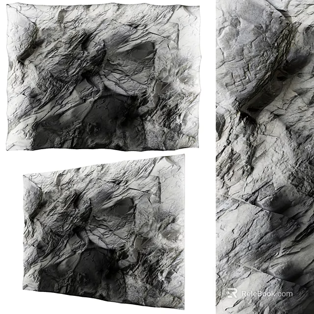 Wall Surfaces With Natural Stone Textured Patterns 3d model 