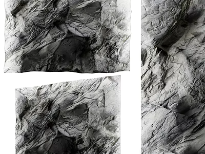 Wall Surfaces With Natural Stone Textured Patterns 3d model