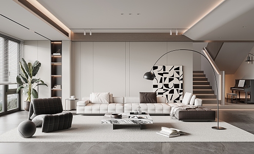 modern living room 3d model