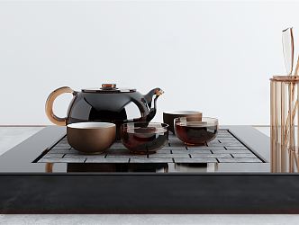 New Chinese Tea Set Tea Set 3d model