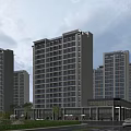 Modern High Rise Residential Buildings With Ground Floor Shops And Urban Surroundings