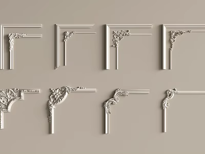 Elegant Carving Designs In Various Styles For Decorative Corners And Furniture Decoration 3d model
