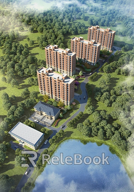 Modern Bird's Eye View Residential Bird's Eye View model