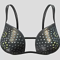 Black Bra With Polka Dot Pattern Featuring Gold And Yellow Dots Modern Design 3d model