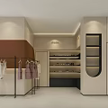 Cream style clothing store exhibition 3d model