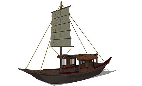 Chinese sailboat 3d model