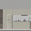 White Kitchen Cabinets With Glass Door Wine Storage Retro Refrigerator And Tile Backsplash