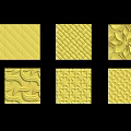 Yellow Background Wall Tiles With Various Decorative Textured Patterns Design 3d model