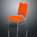 Orange Upholstered Leisure Chair With Silver Metal Frame And Modern Design