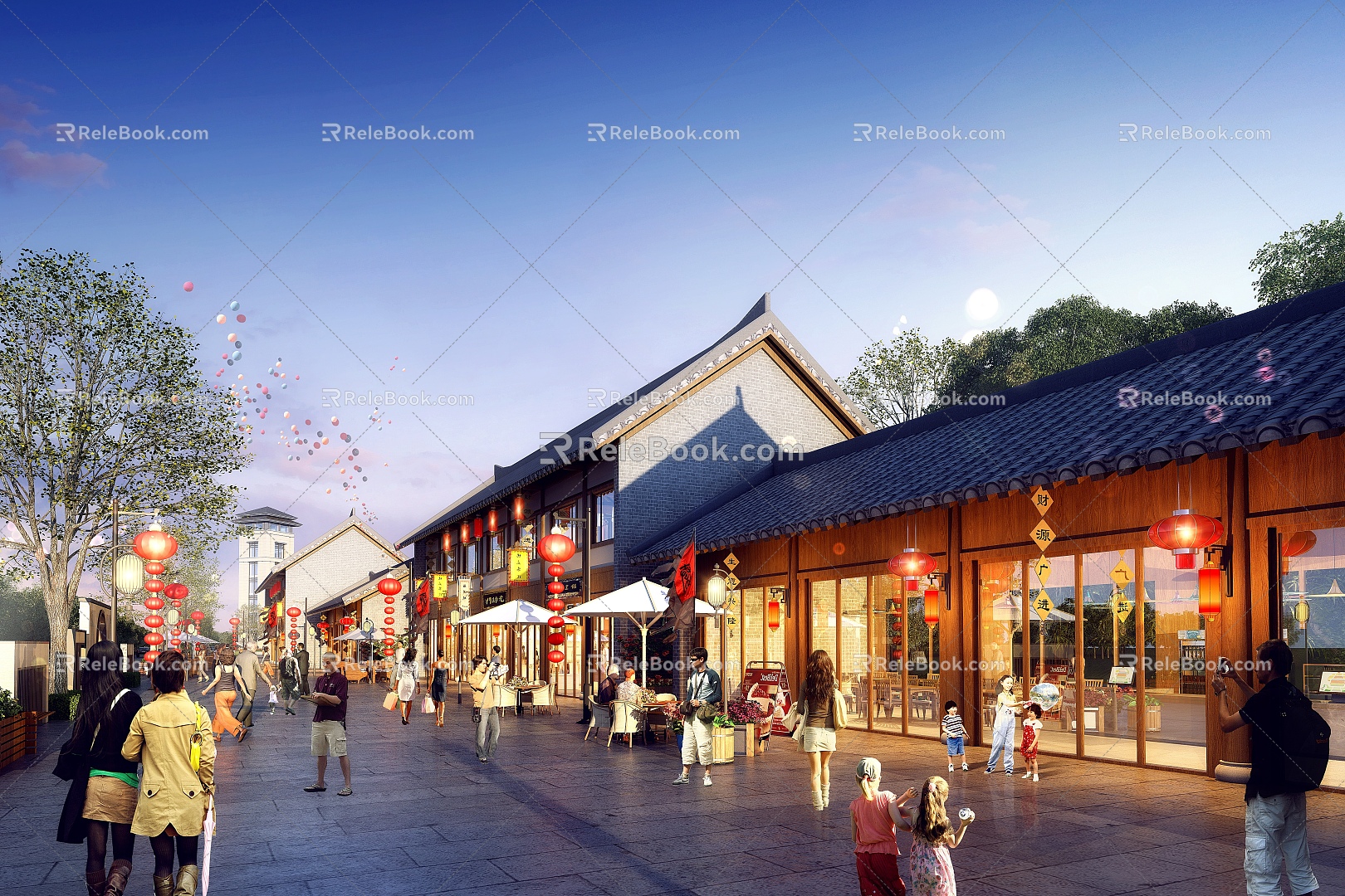 Chinese Commercial Street 3d model