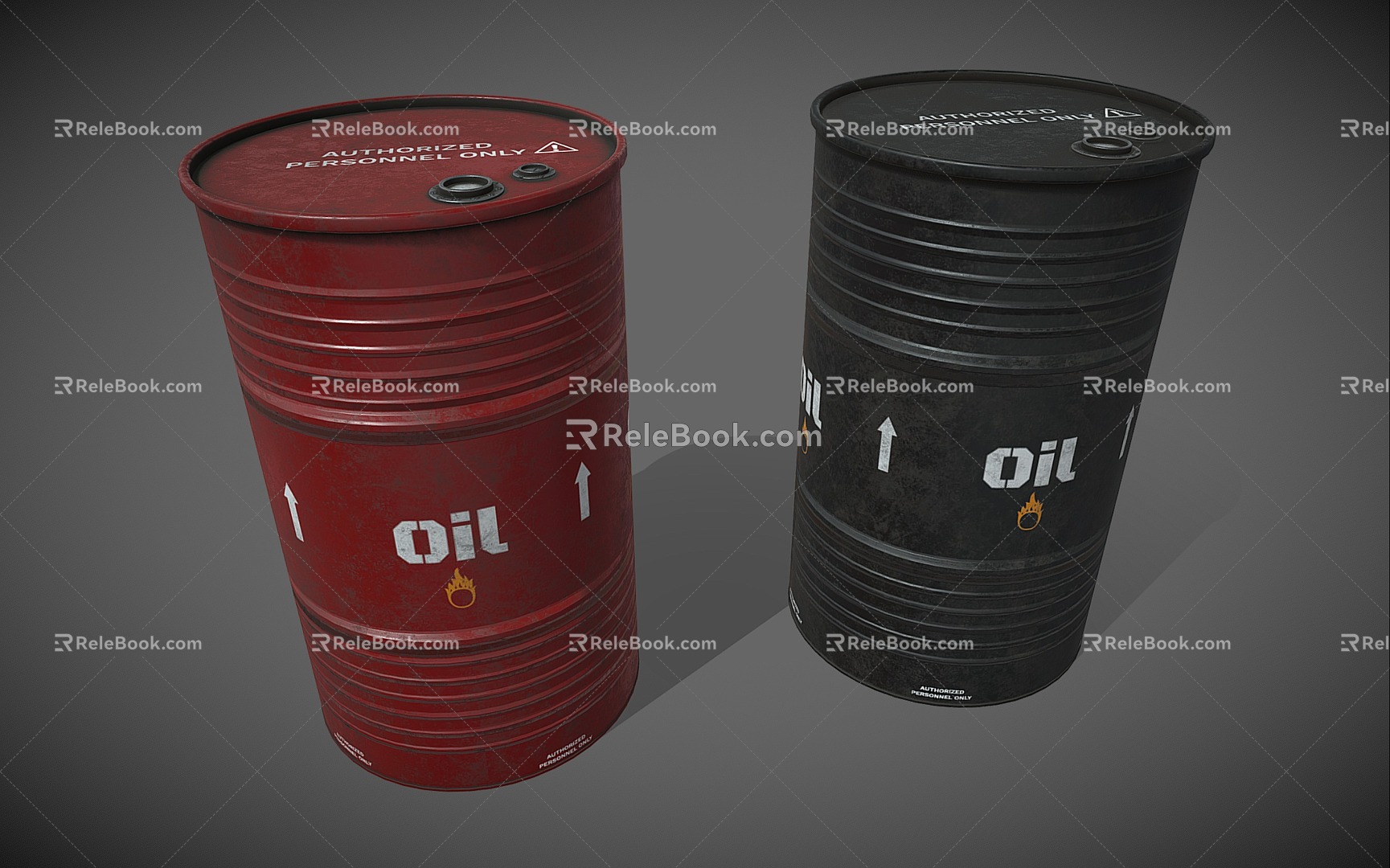 Industrial LOFT Oil Drum Tin Drum 3d model