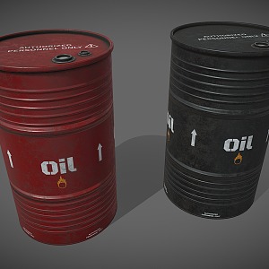 Industrial LOFT Oil Drum Tin Drum 3d model