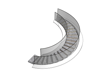 modern revolving staircase 3d model