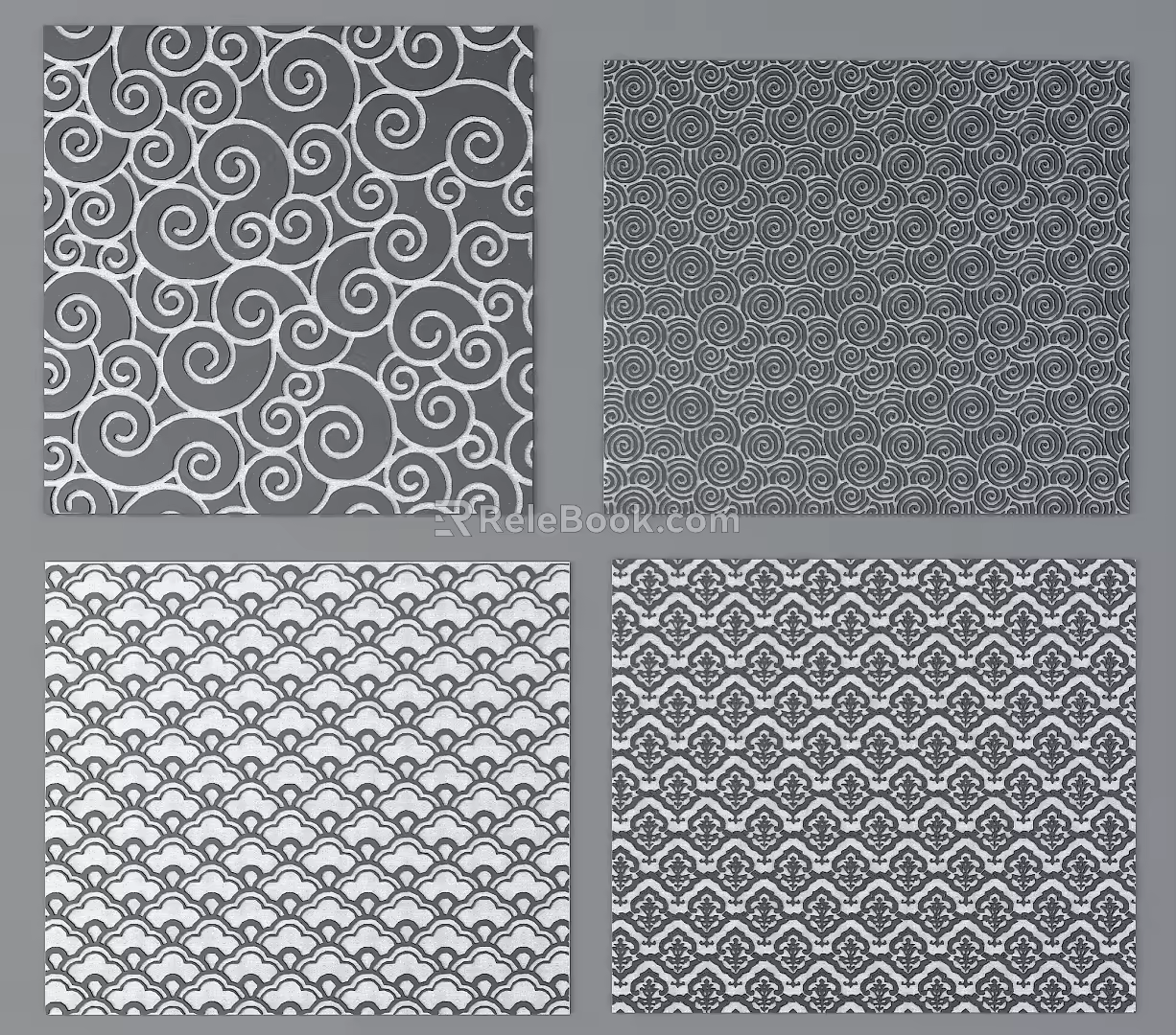 New Chinese style carved ancient pattern 3d model