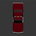 Red Vintage Fire Rescue Vehicle With Roof Emergency Lights And Side Emblem