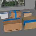 Modern Carton Paper Case Packing Box Express Box Cardboard Box Cardboard Box 3d model