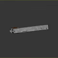 Silver Metal Pistol With Wooden Grip Featuring Red Emblem Design