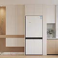 Modern Kitchen Interior Design With White Cabinets Wooden Elements Marble Countertop And Appliances