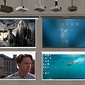 Projection Monitoring System With Multiple Screens And Projectors For Various Content