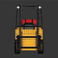 Yellow Industrial Forklift With Black Cab Red Gas Cylinder And Forks