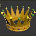 Golden Metal Crown Decorative Hardware Tools With Green Yellow Beads And Colorful Studs