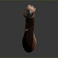 Flying Animal Head 3D Model With Detailed Realistic Brown Feathers Red Eyes And Gray Beak