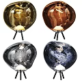 Contemporary Amber Glass Floor Lamp With Tripod Base And Multiple Styles