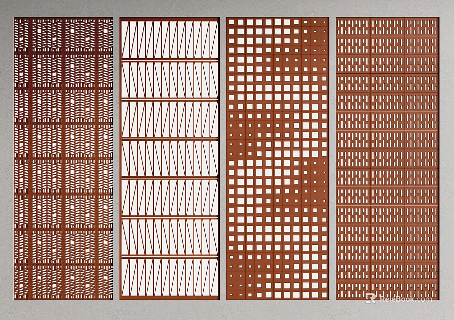 Modern Partition Designs With Diverse Geometric Patterns For Interior Spaces 3d model