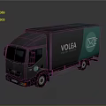 VOLEA Logistics Delivery Truck With Green And Gray Body And Envelope Logo