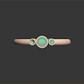 Elegant Rose Gold Ring With Three Green Gemstones Minimalist Design Fashion Accessory