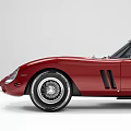 Classic Red Sports Car with Sleek Two Door Body Black Stripes and Silver Wheels