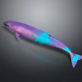 Colorful Purple And Blue Gradient Whale With Shiny Metallic Surface And Smooth Finish