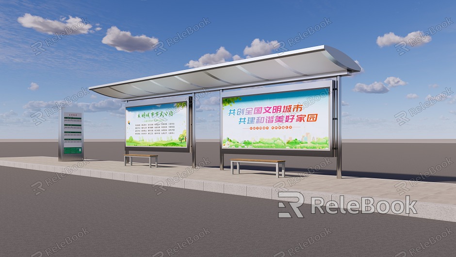 Bus stop bus shelter bus stainless steel bus kiosk model