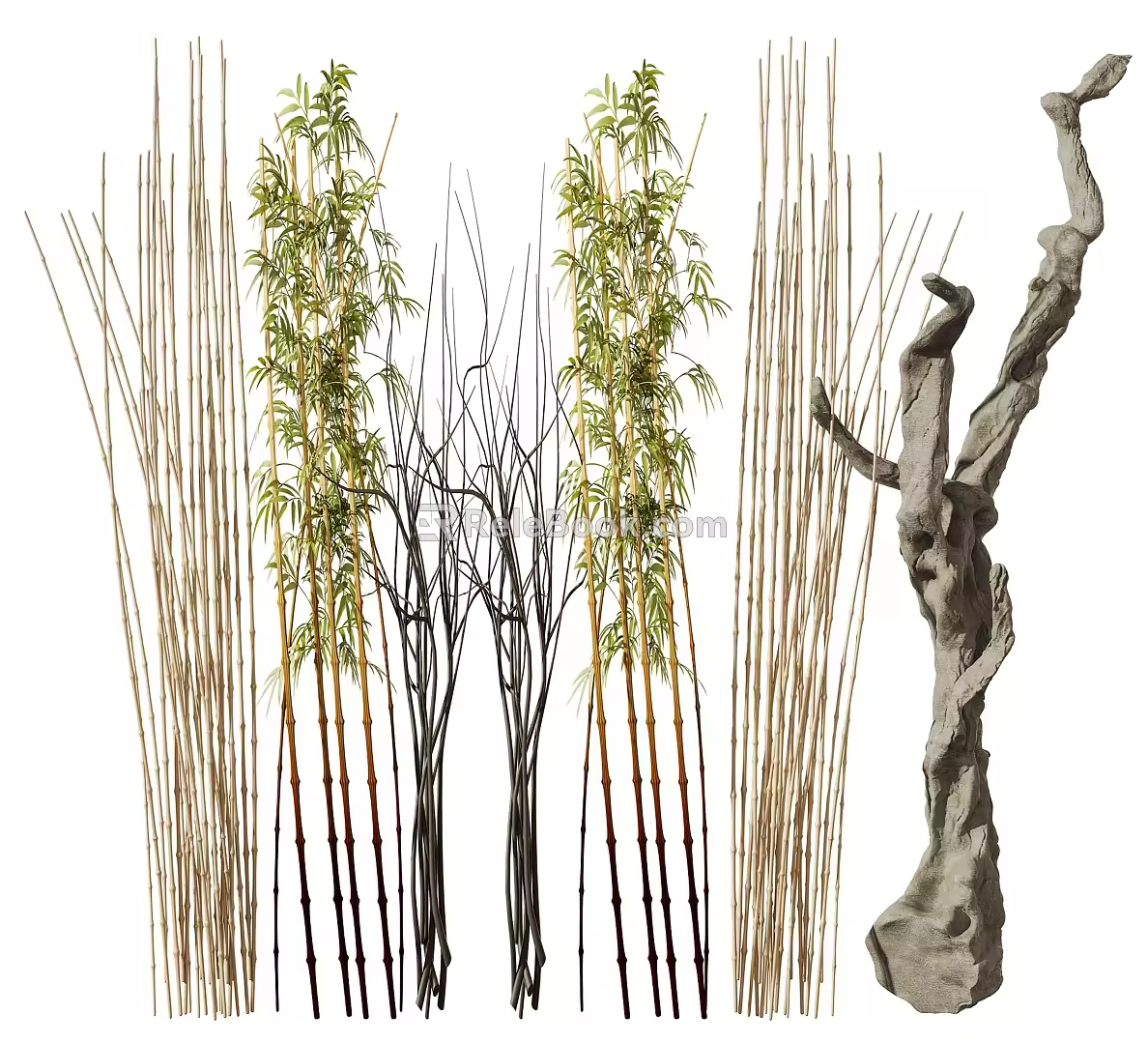 Modern bamboo 3d model