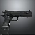 Modern Black Tactical Pistol With Textured Grip And Metal Frame Design