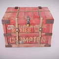 Red Industrial Empty Storage Cases With Reinforced Wooden Frames And Metal Clasps