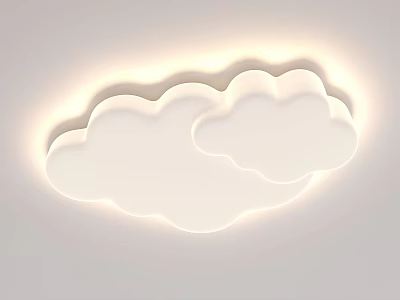 Cloud Shaped Ceiling Light With Soft Glowing Effect For Kids Room Decor 3d model