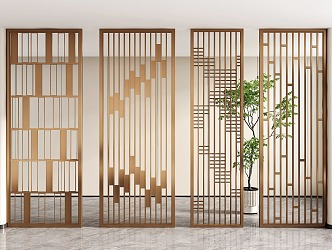 Modern Screen Partition Metal Partition Hollow Screen Living Room Partition Wall 3d model